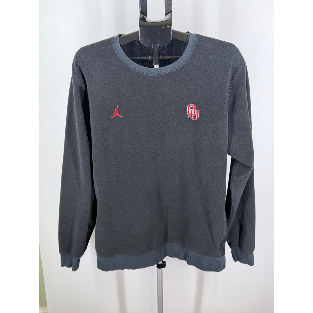 Jordan Oklahoma Sooners Fleece Sweatshirt Mens XL Black OU Pullover